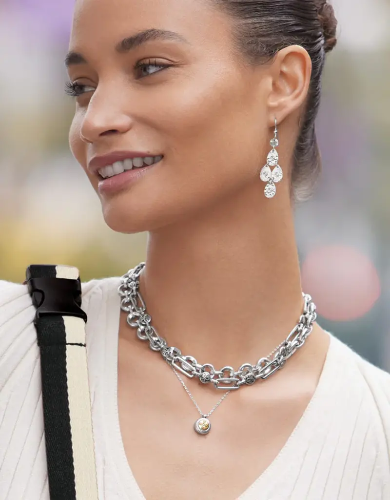 Mosaic Round Two Tone Necklace