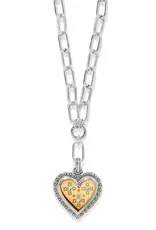 Mosaic Heart Two Tone Necklace