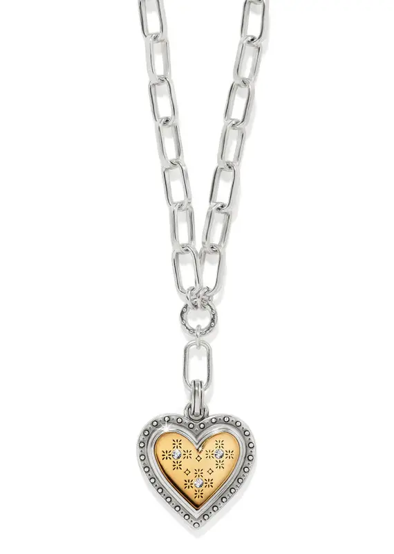 Mosaic Heart Two Tone Necklace