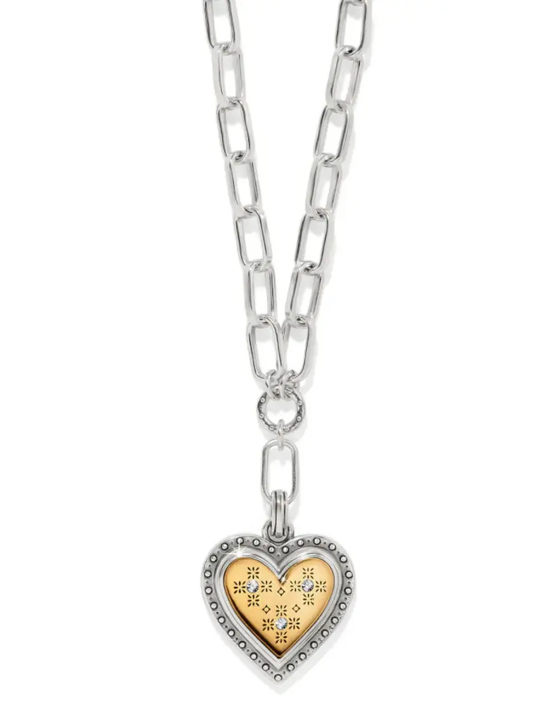 Mosaic Heart Two Tone Necklace