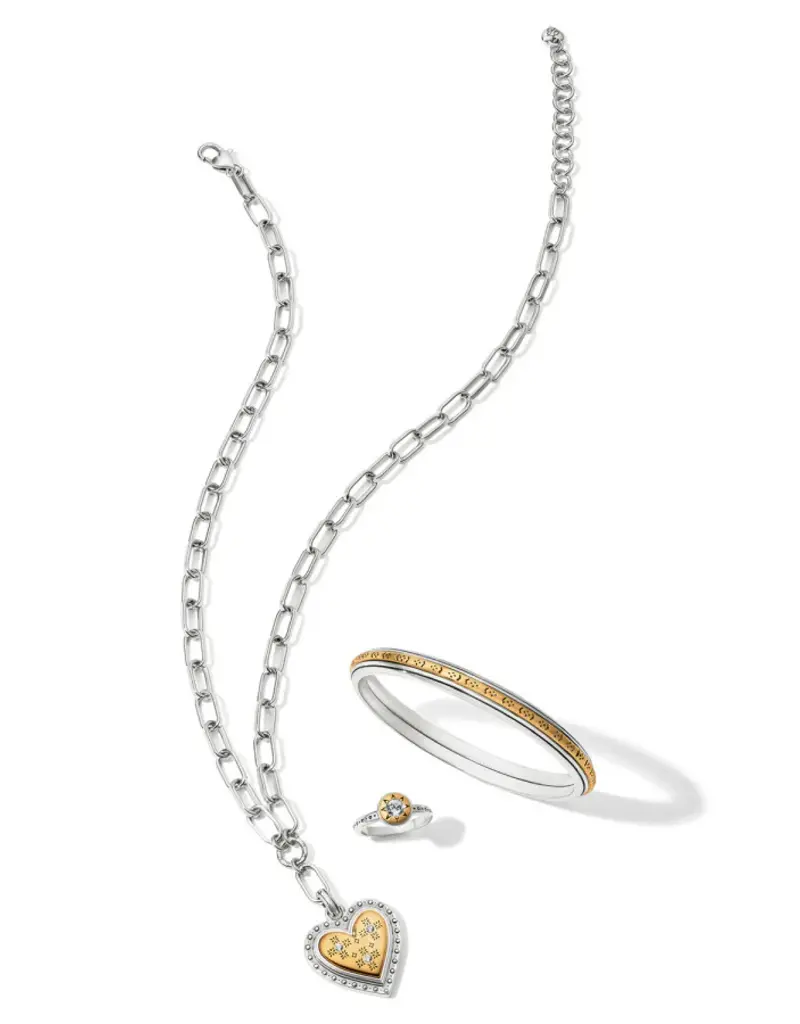 Mosaic Heart Two Tone Necklace