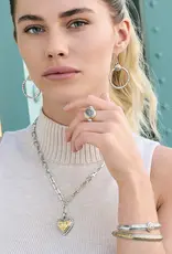 Mosaic Heart Two Tone Necklace