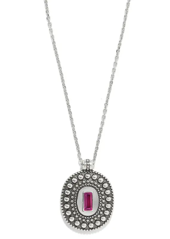 Pretty Tough Gem Necklace in Amethyst