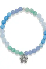 Enchanting Flower Stretch Bracelet in Silver