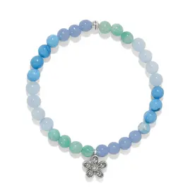 Enchanting Flower Stretch Bracelet in Silver