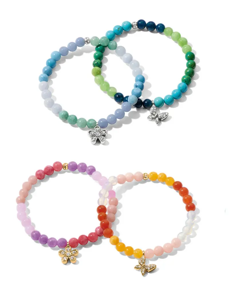 Enchanting Flower Stretch Bracelet in Silver