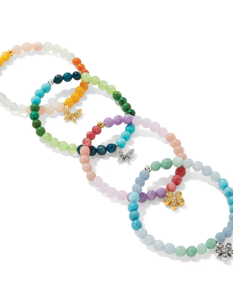 Enchanting Flower Stretch Bracelet in Silver