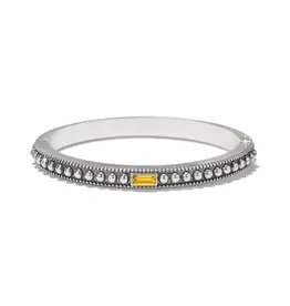 Pretty Tough Gem Hinged Bangle in Light Topaz