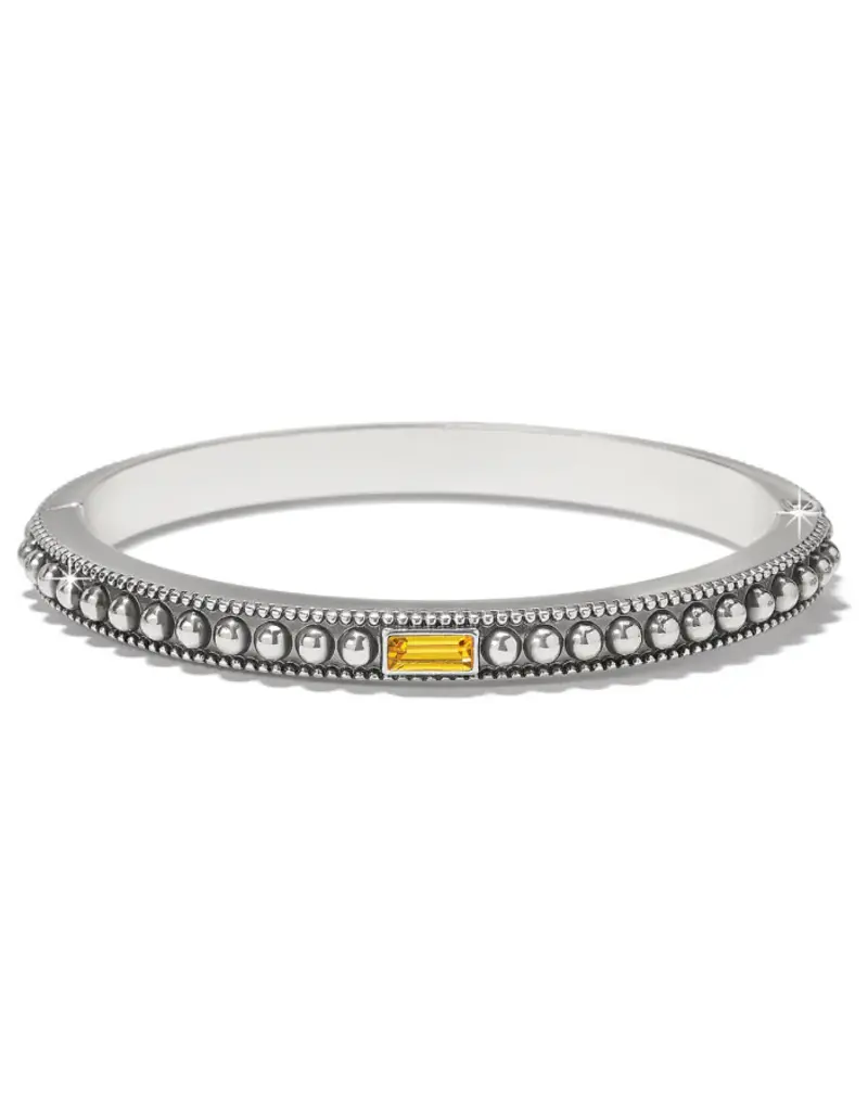 Pretty Tough Gem Hinged Bangle in Light Topaz