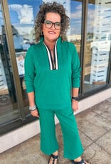 J.HOFFMAN'S Lula Zippered Pullover & Pants Set - Pine