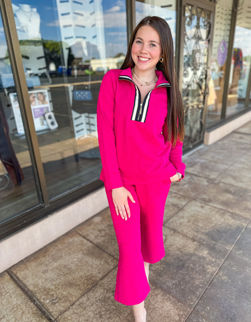 J.HOFFMAN'S Lula Zippered Pullover & Pants Set - Pink