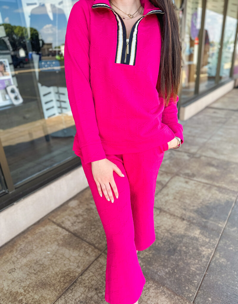 J.HOFFMAN'S Lula Zippered Pullover & Pants Set - Pink