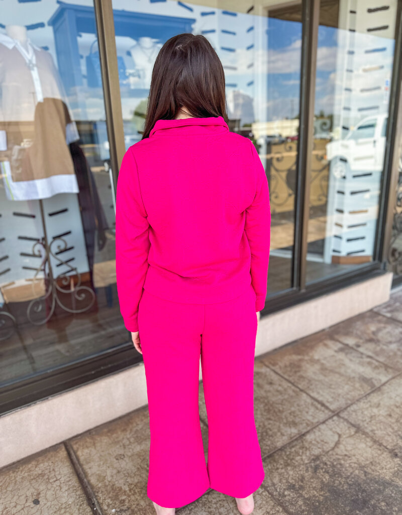 J.HOFFMAN'S Lula Zippered Pullover & Pants Set - Pink