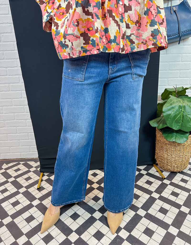 J.HOFFMAN'S Dio High Rise Wide Leg Jean-Med Wash