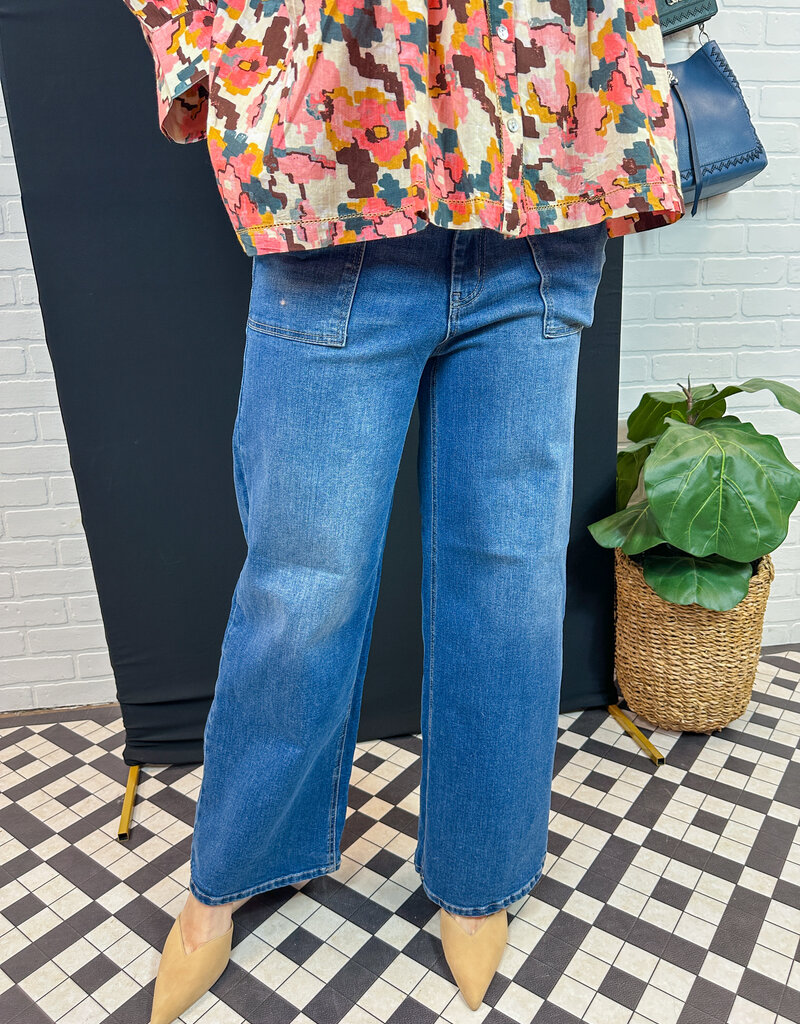 J.HOFFMAN'S Dio High Rise Wide Leg Jean-Med Wash