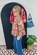 J.HOFFMAN'S Smocked Yoke Top - Coral