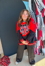 J.HOFFMAN'S Queen of Sparkles Texas Tech Colorblock Sweatshirt