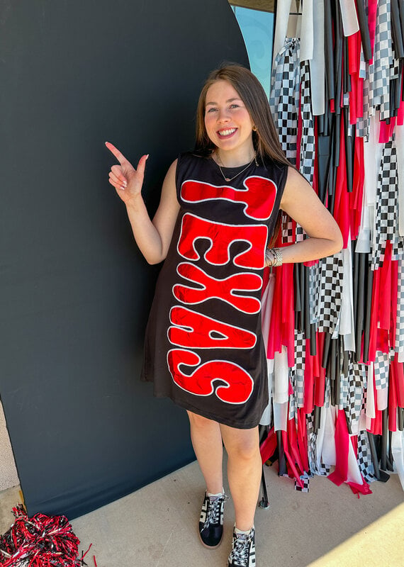 J.HOFFMAN'S Queen of Sparkles Texas Tech Tank Dress