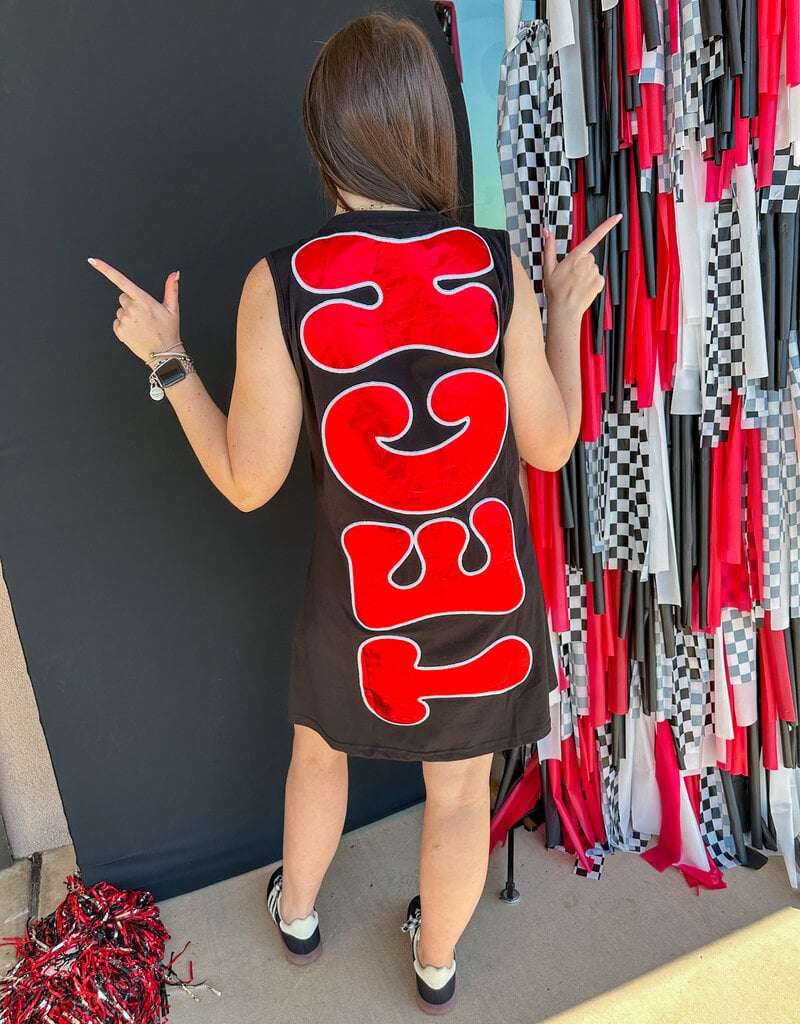 J.HOFFMAN'S Queen of Sparkles Texas Tech Tank Dress