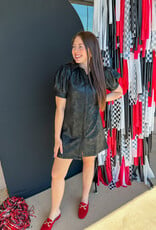 J.HOFFMAN'S Vivienne Black Snake Suede Mini Dress