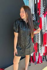 J.HOFFMAN'S Vivienne Black Snake Suede Mini Dress