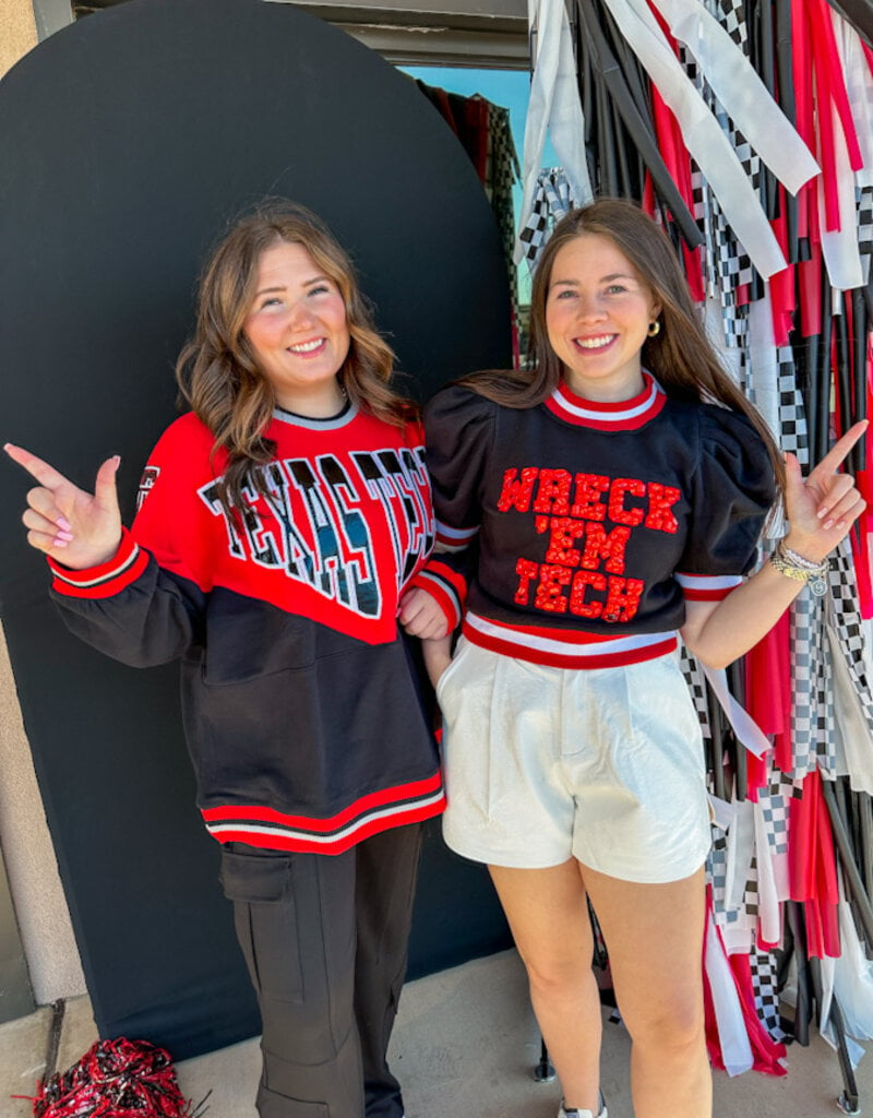 J.HOFFMAN'S Queen of Sparkles Wreck'em Poof Sweater Top