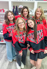 J.HOFFMAN'S Queen of Sparkles Texas Tech Colorblock Sweatshirt