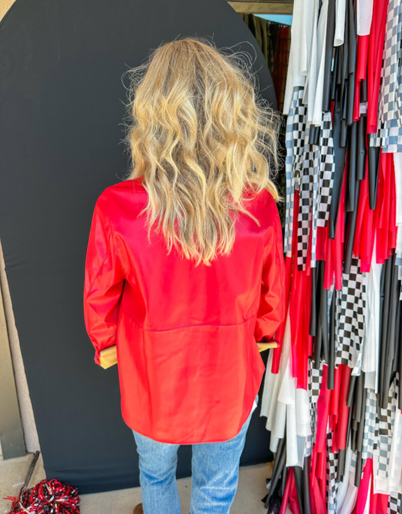 J.HOFFMAN'S Edith Pleather Top - Red