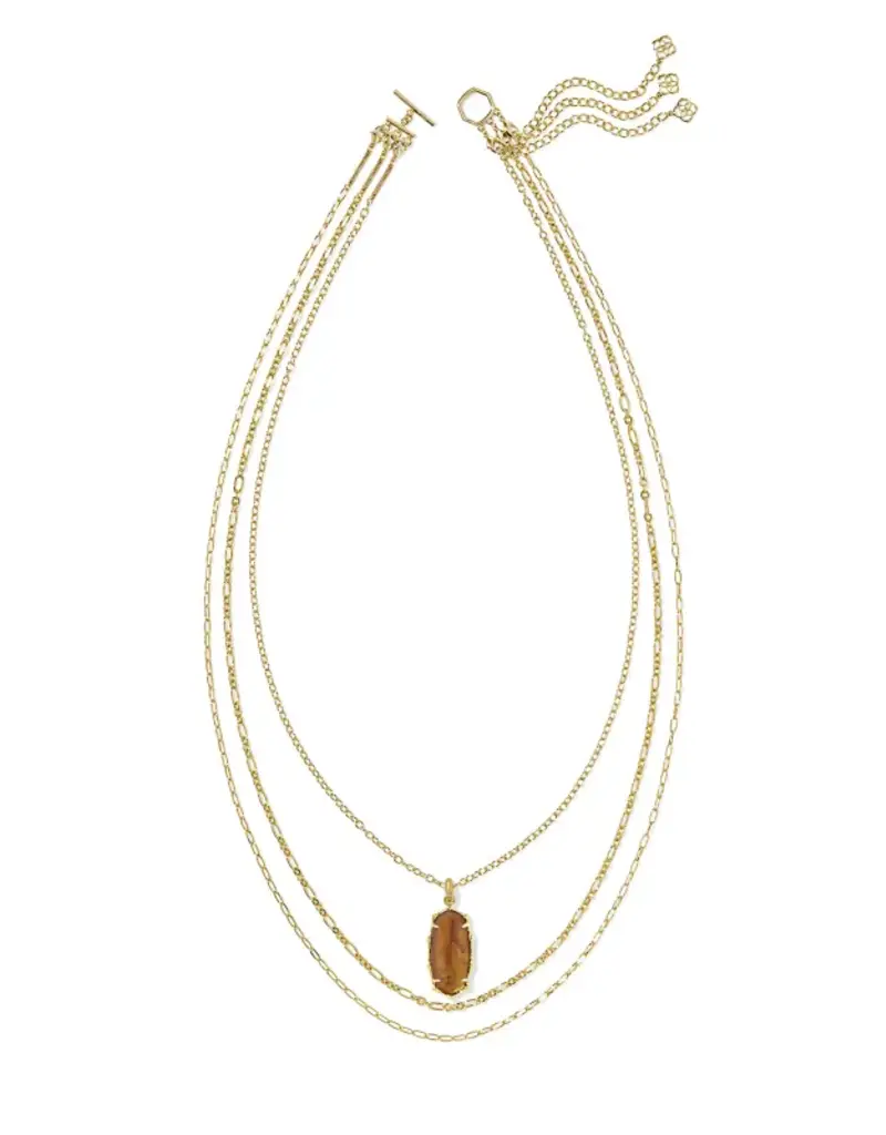 KENDRA SCOTT Elle Bamboo Frame Triple Strand Necklace