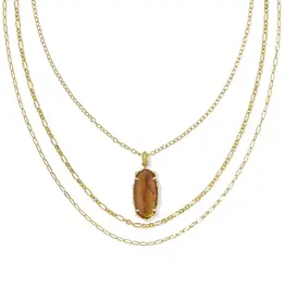 KENDRA SCOTT Elle Bamboo Frame Triple Strand Necklace