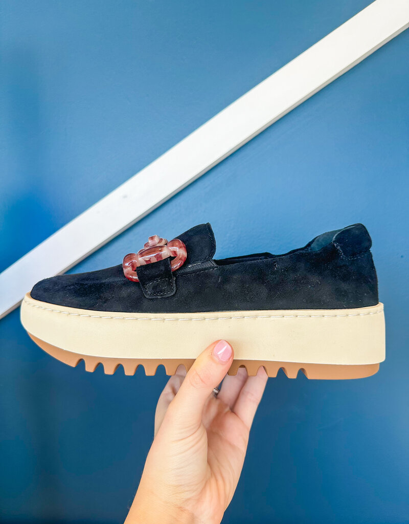 J.HOFFMAN'S Andres Platform Loafer - Onyx Suede