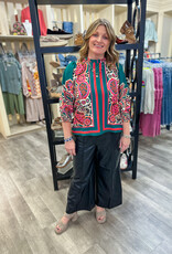 J.HOFFMAN'S Vegan Leather Hi Waist Wide Leg Pant - Black