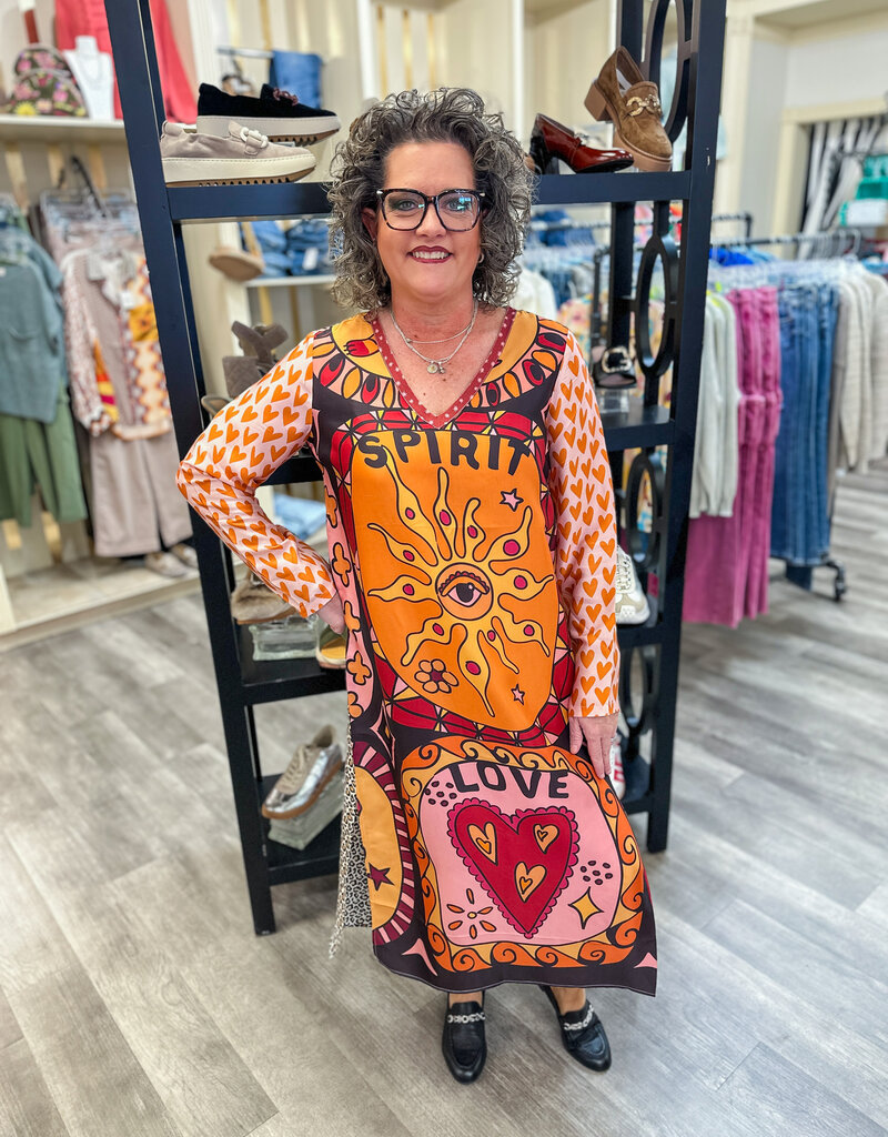 J.HOFFMAN'S Violet V-Neck T-Dress - Sunset