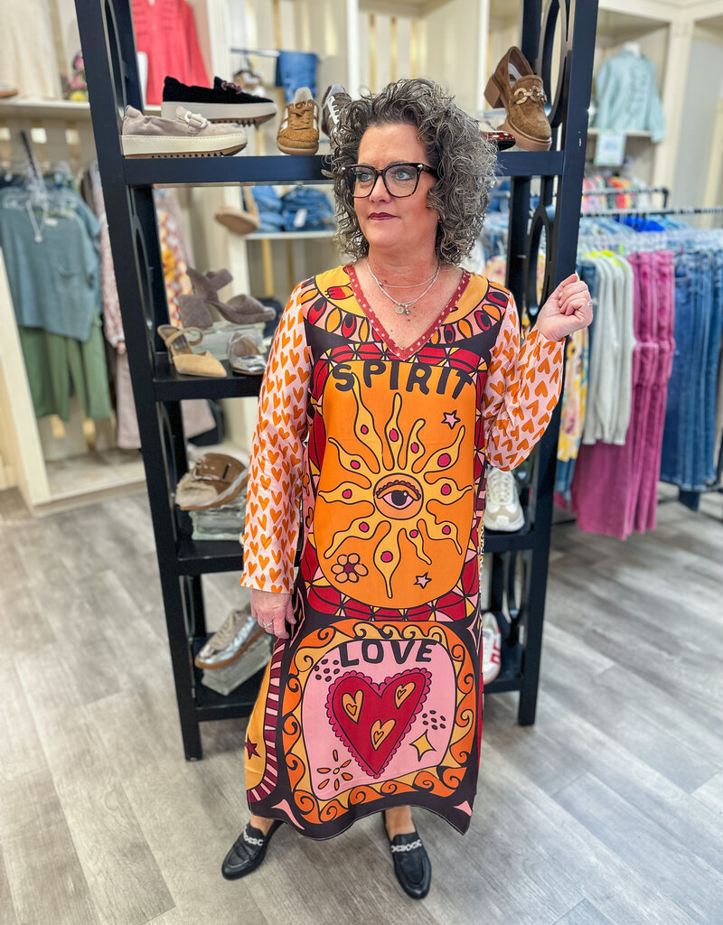 J.HOFFMAN'S Violet V-Neck T-Dress - Sunset