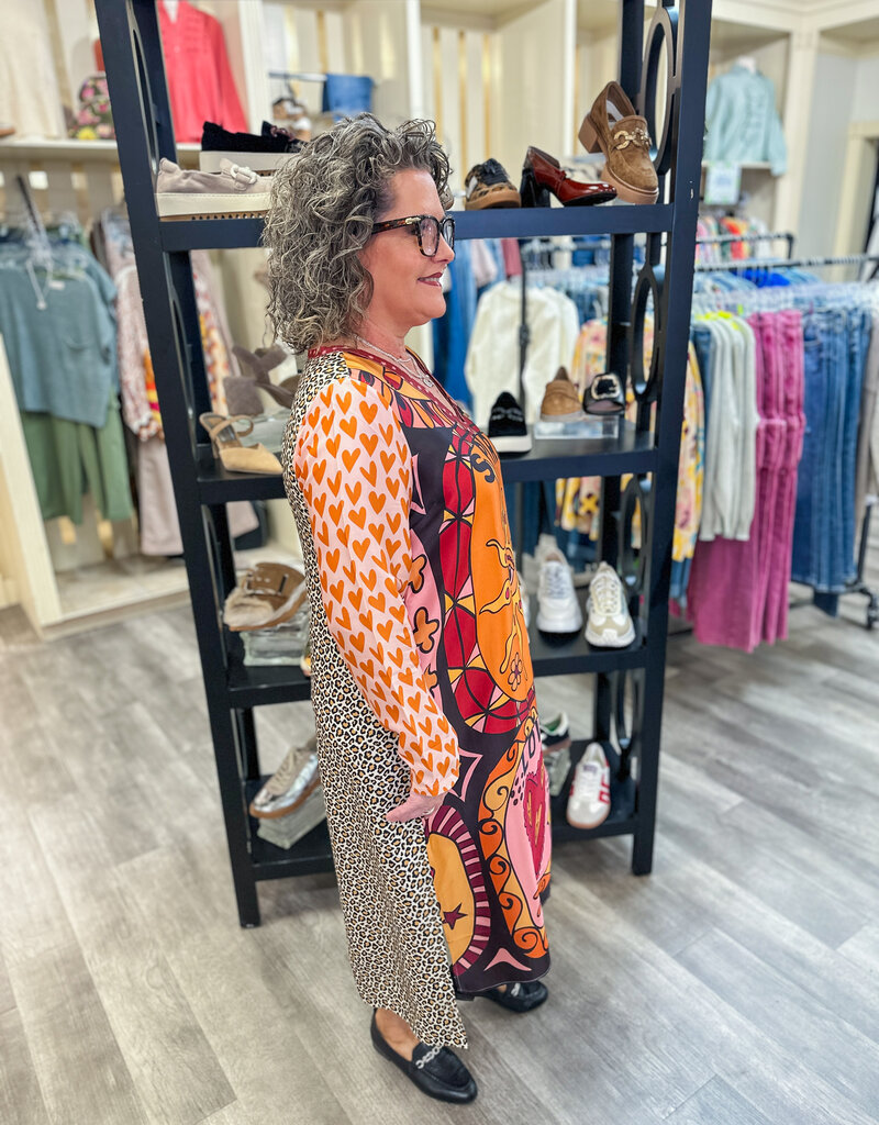 J.HOFFMAN'S Violet V-Neck T-Dress - Sunset