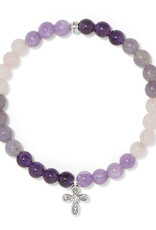 Enchanting Cross Stretch Bracelet in Silver