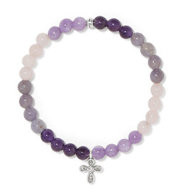 Enchanting Cross Stretch Bracelet in Silver