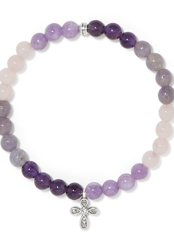 Enchanting Cross Stretch Bracelet in Silver