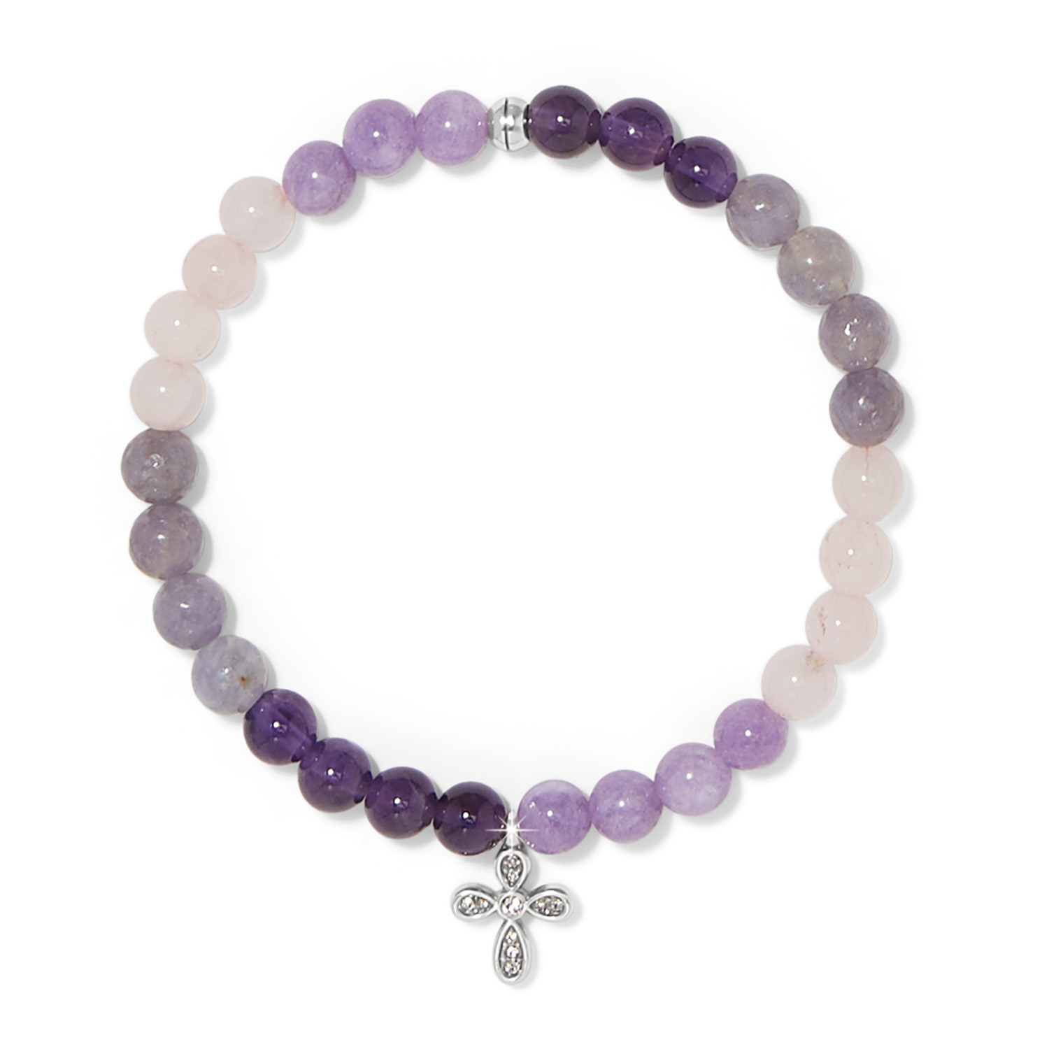 Enchanting Cross Stretch Bracelet in Silver