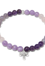 Enchanting Cross Stretch Bracelet in Silver