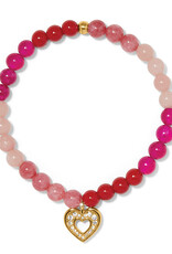 Enchanting Heart Stretch Bracelet in Gold