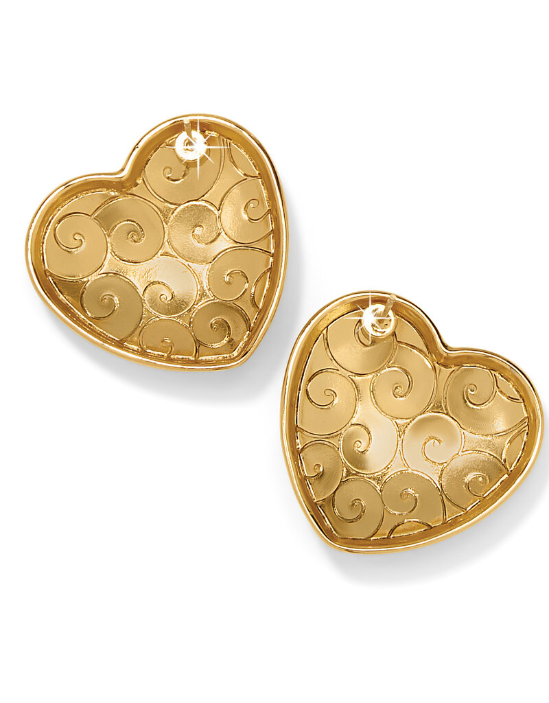 Trianon Heart Post in Gold