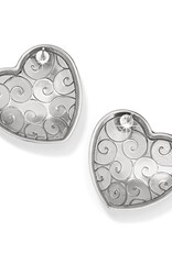 Trianon Heart Post in Silver