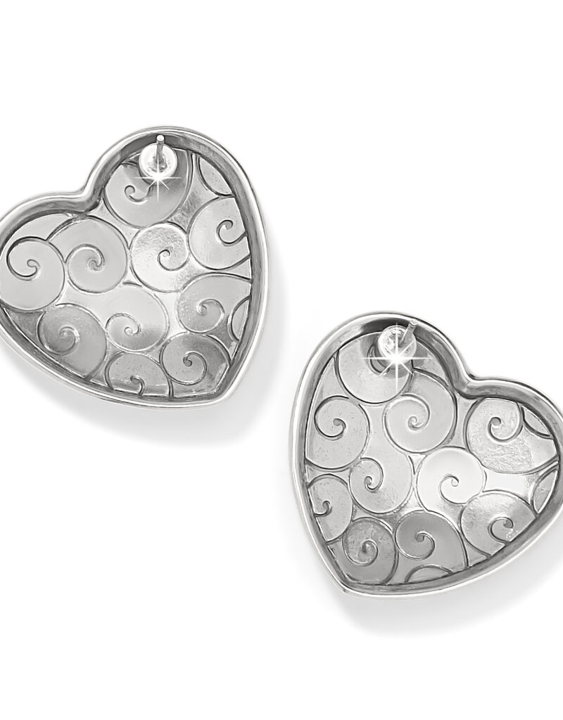Trianon Heart Post in Silver