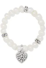 Contempo Heart Pearl Stretch Bracelet