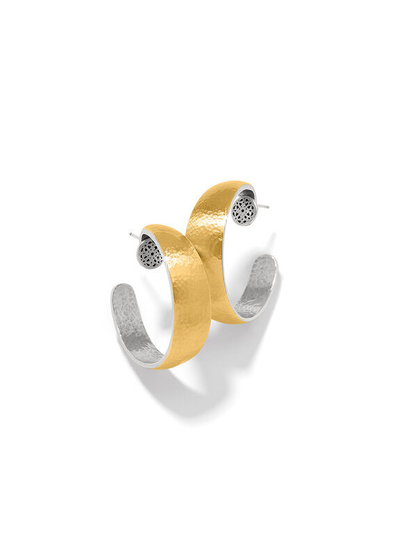 Ferrara Entrata Moon Small Hoop in Gold