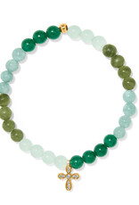 Enchanting Cross Stretch Bracelet in Gold