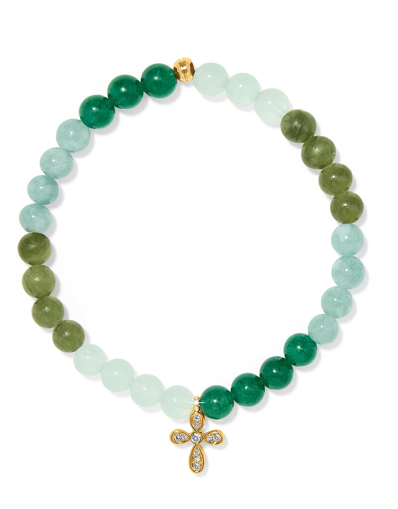 Enchanting Cross Stretch Bracelet in Gold