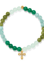 Enchanting Cross Stretch Bracelet in Gold