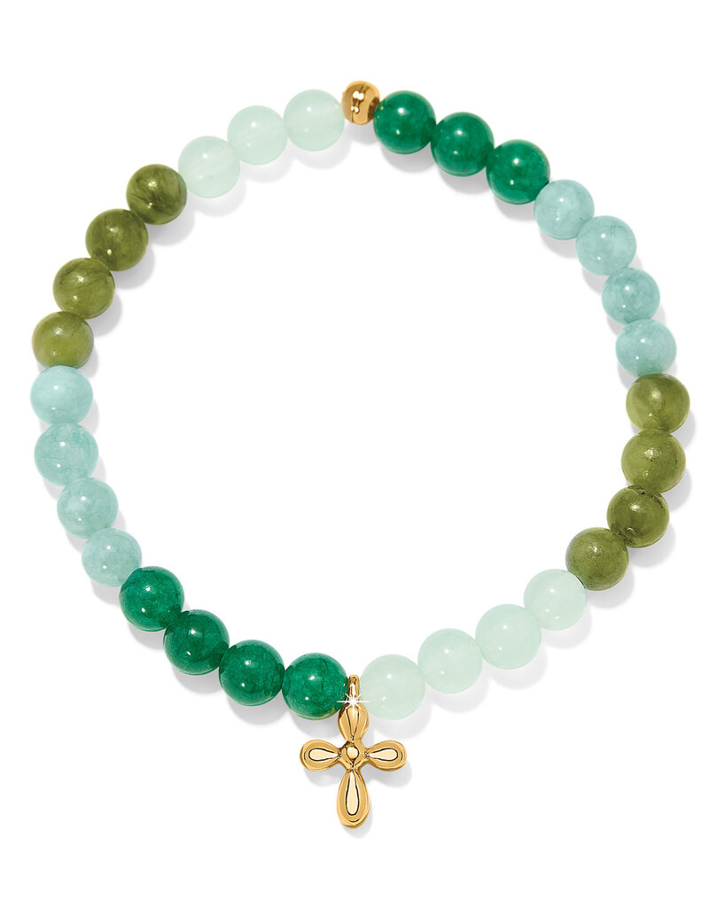 Enchanting Cross Stretch Bracelet in Gold